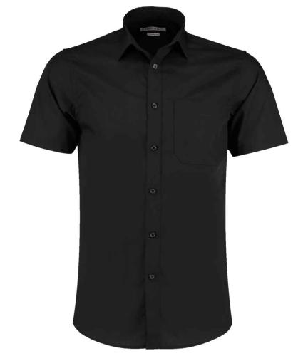Kustom Kit Short Sleeve Tailored Poplin Shirt - WHI - 13.5